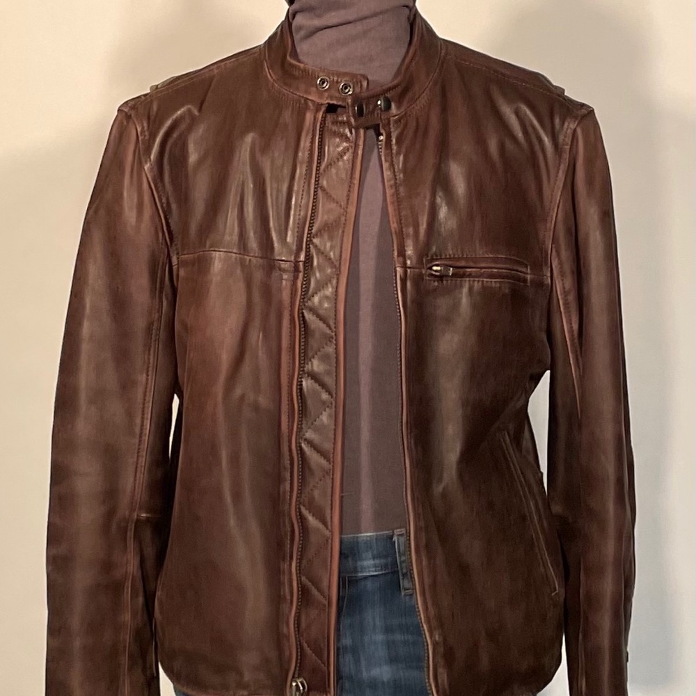 Aeropostale Men’s Leather Motorcycle Jacket